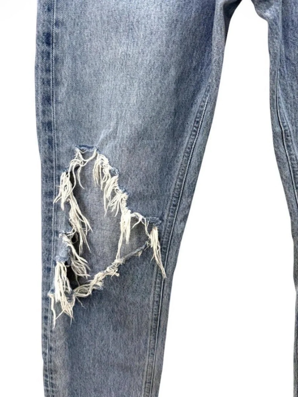Agolde Women's Blue Distressed Ankle Cropped Jeans